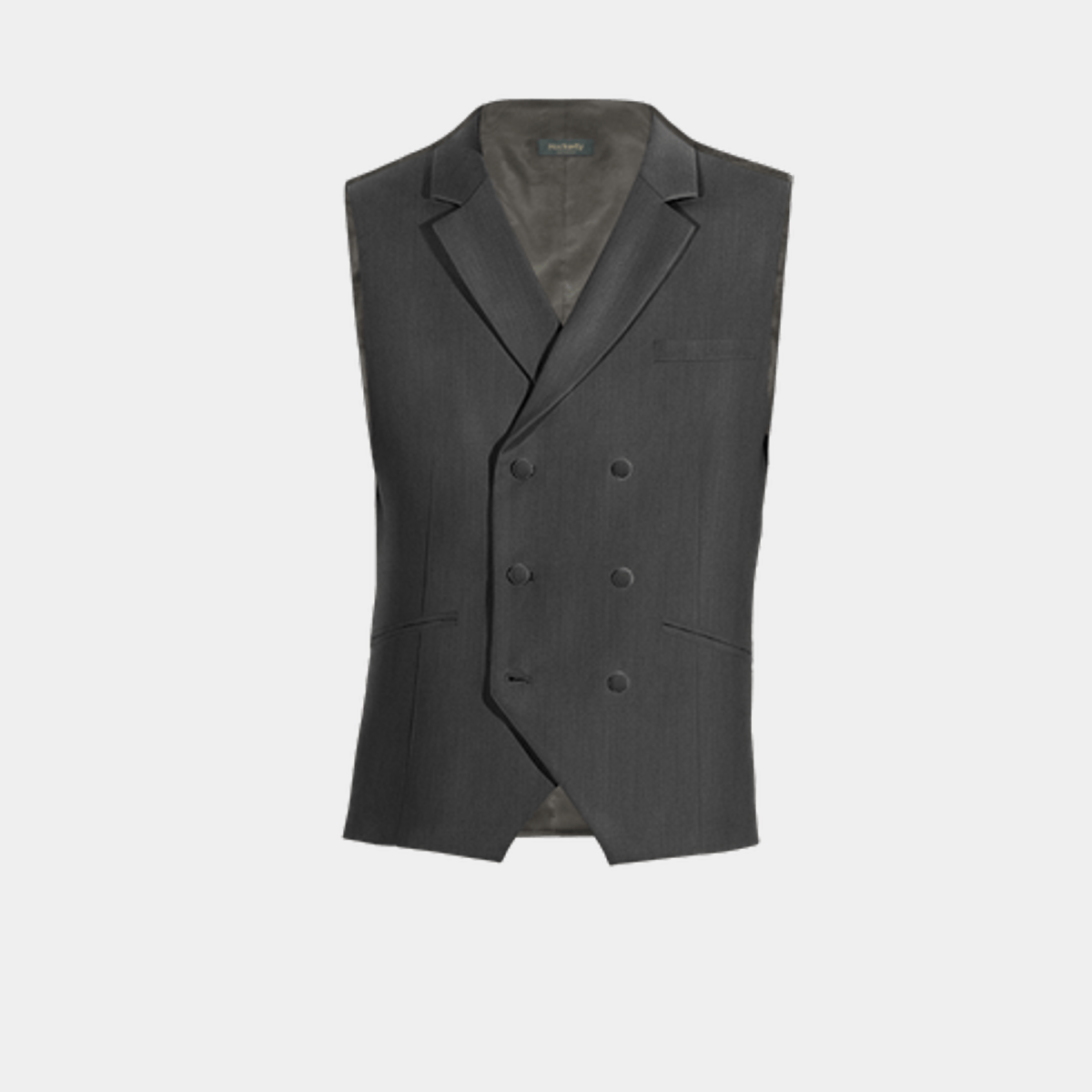 Charcoal Culcross Linen Double Breasted Waistcoat main image 1