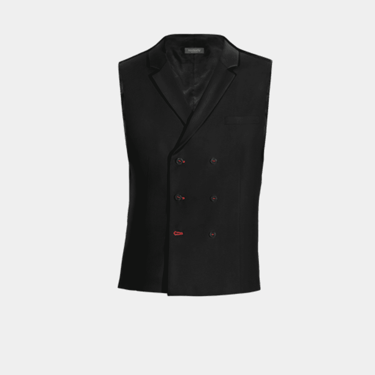 Mens black double breasted waistcoat best sale