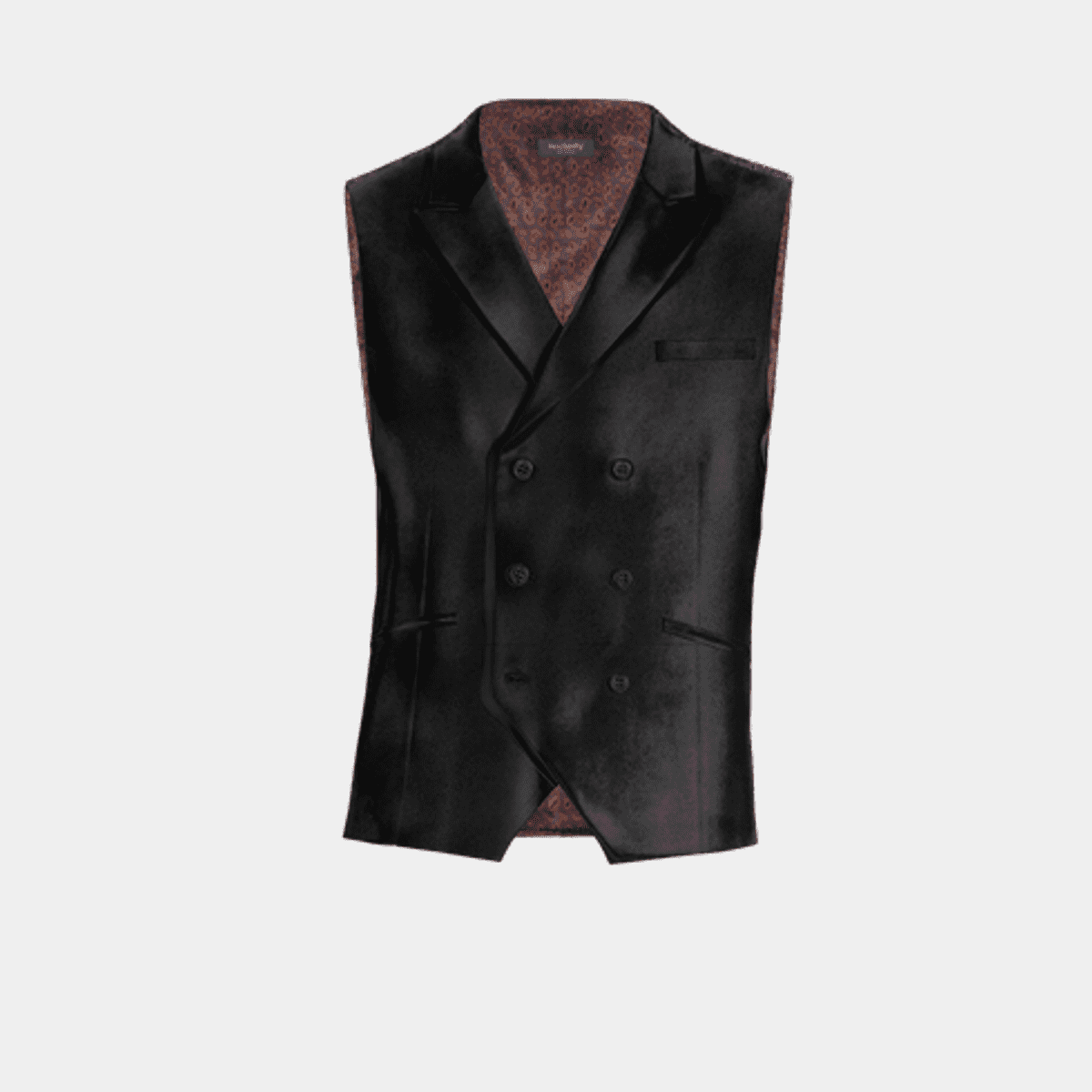 Modern Rust Vested Peak Lapel Suit with Double Breasted Vest by EJ Samuel main image 1