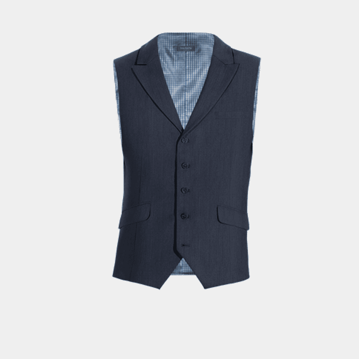 Navy Capello Shells Single Breasted 4 Button Shawl Lapel Waistcoat main image 1