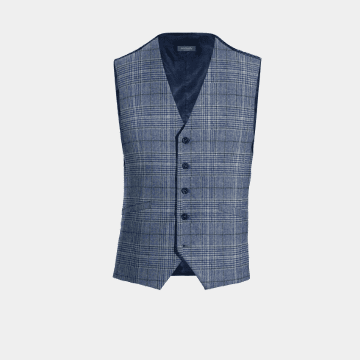 Blue prince of wales tweed limited edition Waistcoat