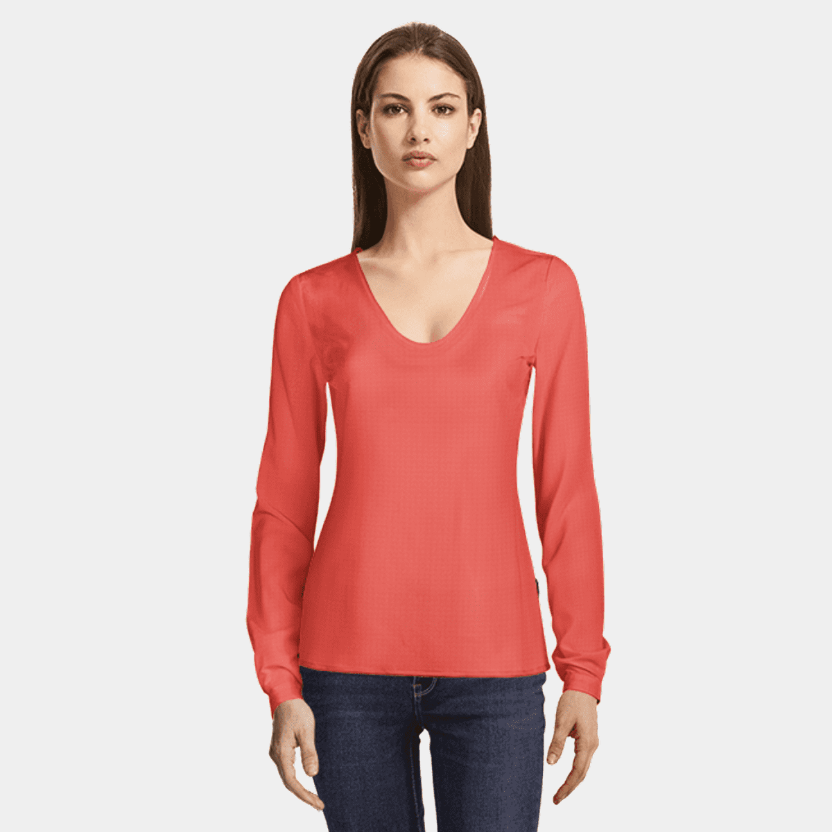 Red uneckline Blouse Sumissura