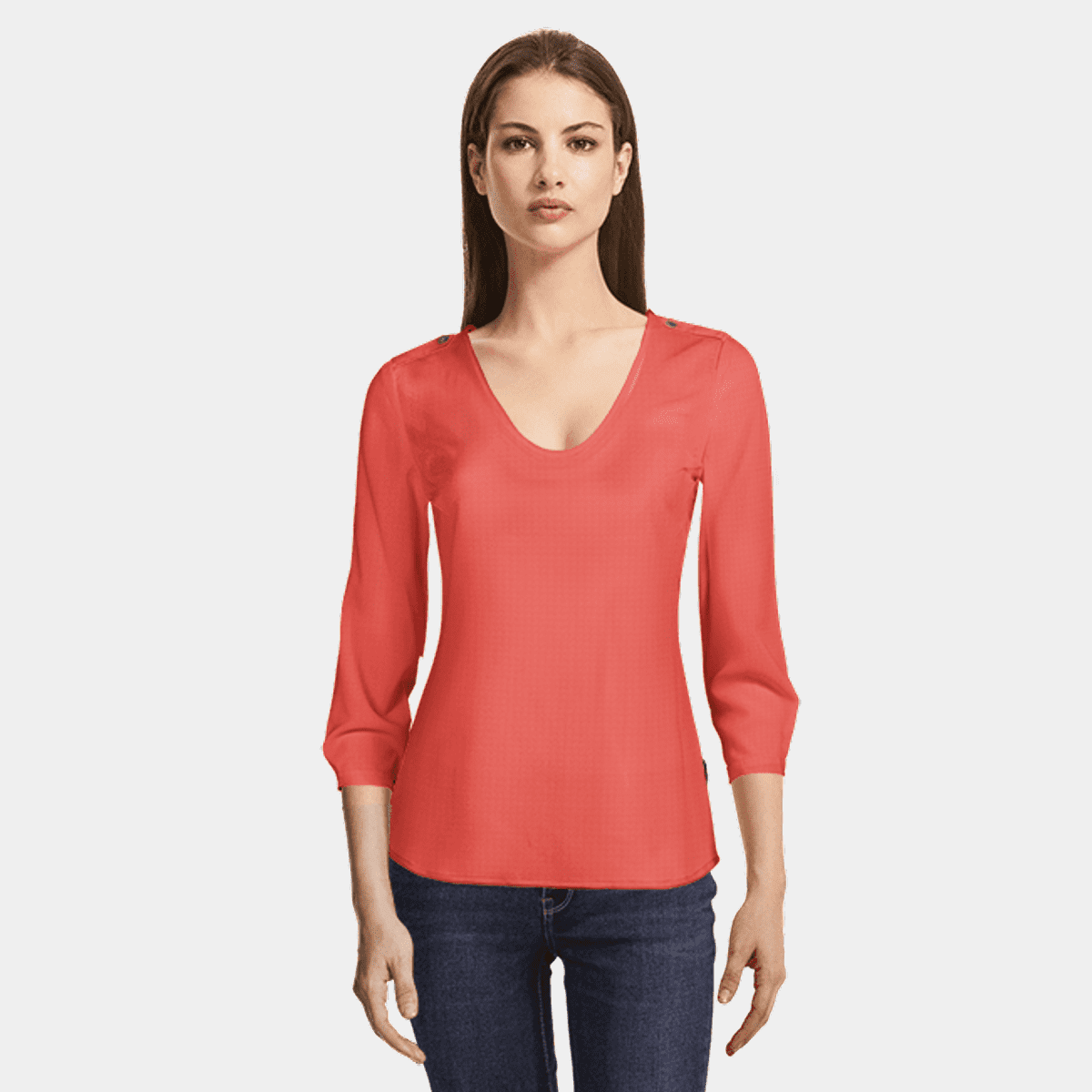 Blusa Para Mujer TREVO 1009-46 Rojo Manga Larga