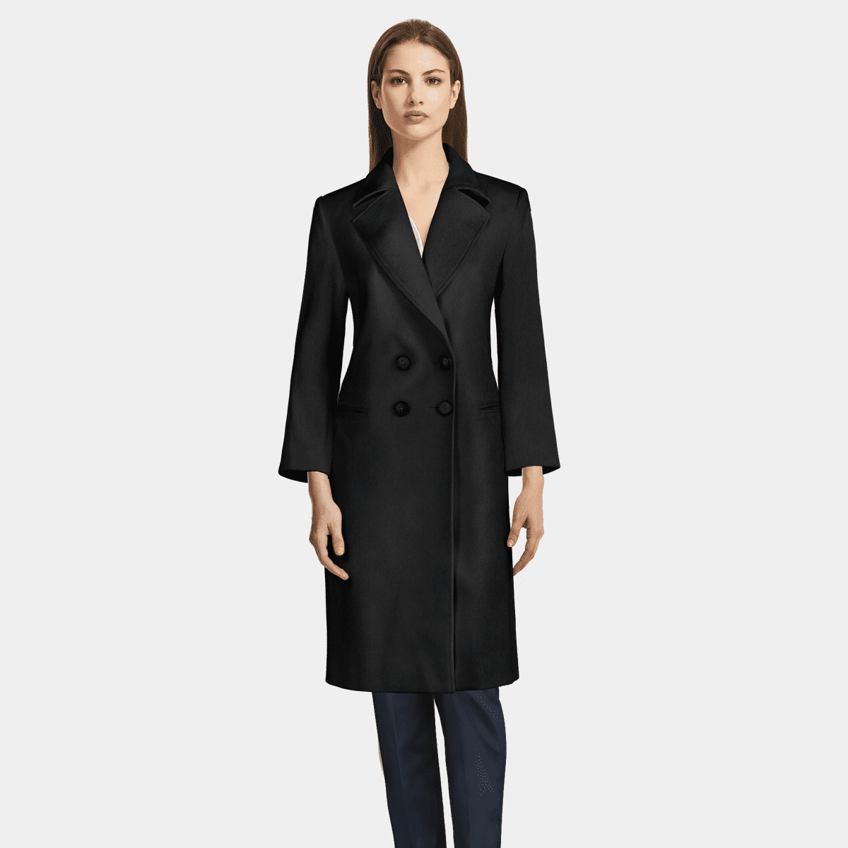 【LOULOUSEOUL】Alpaca Slim Fit Long Coat (Black) 루루서울(LOULOUSEOUL) Alpaca Slim Fit Long Coat (Black