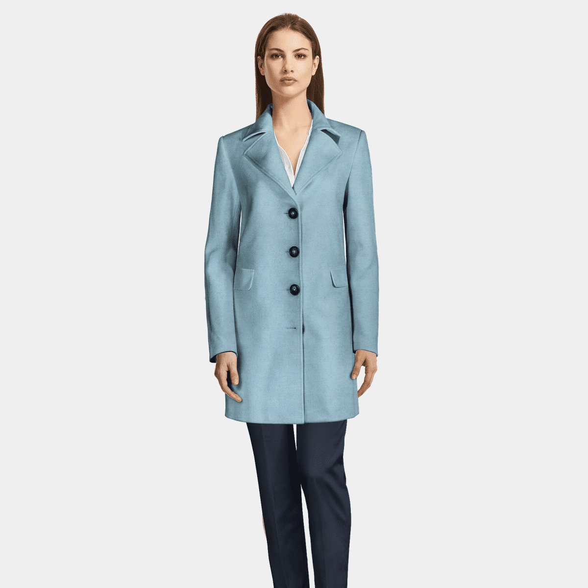 Blue Overcoat with wide lapels | Sumissura