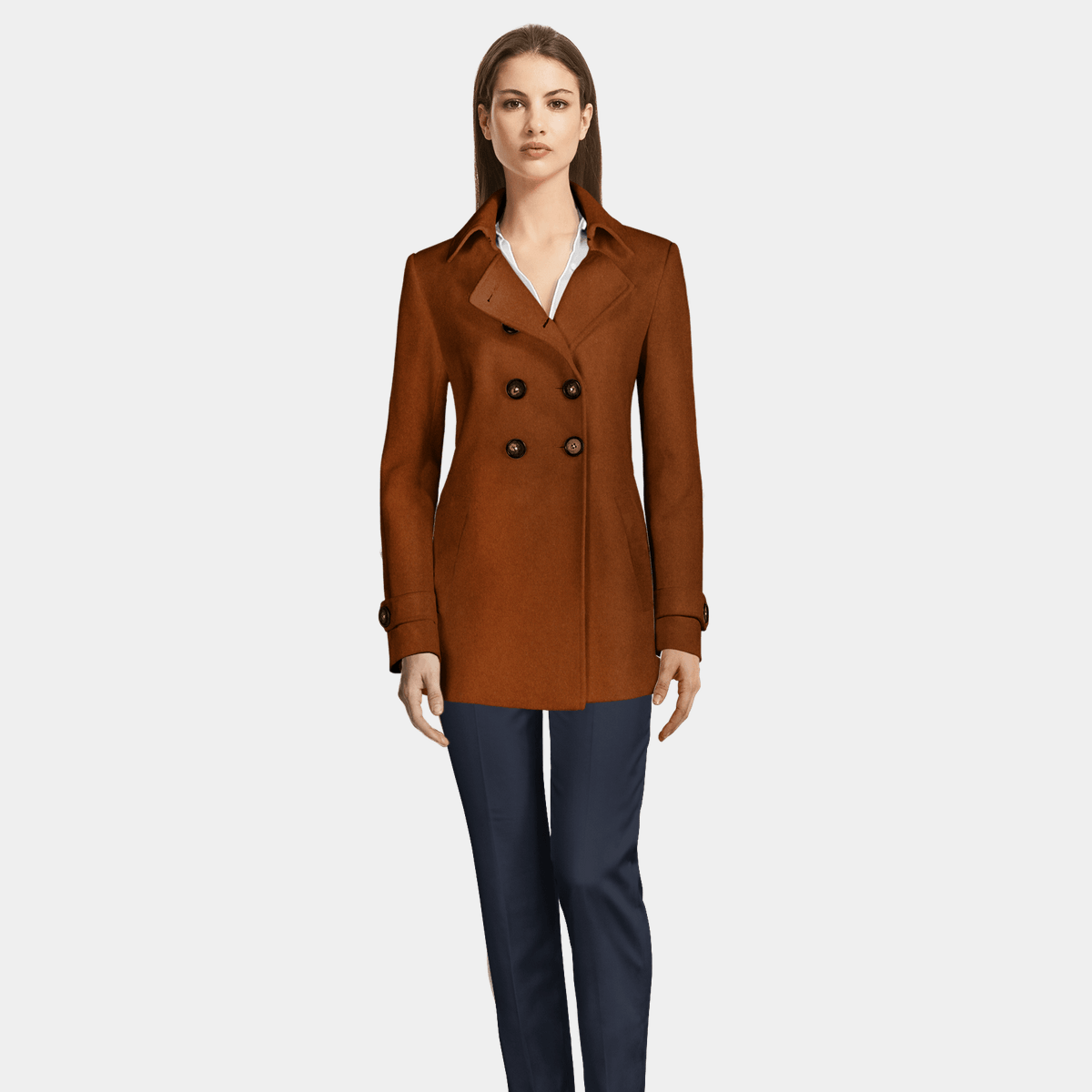 Brown Wool Peacoat 229 Sumissura
