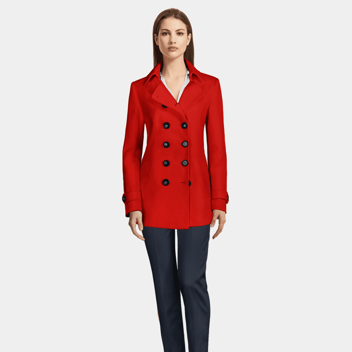 Women's red Short Coats Sumissura