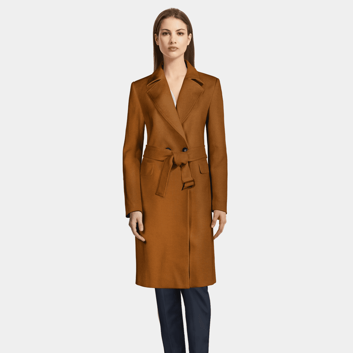 Copper Brown Winter Trench Coat Womens Wool Coat