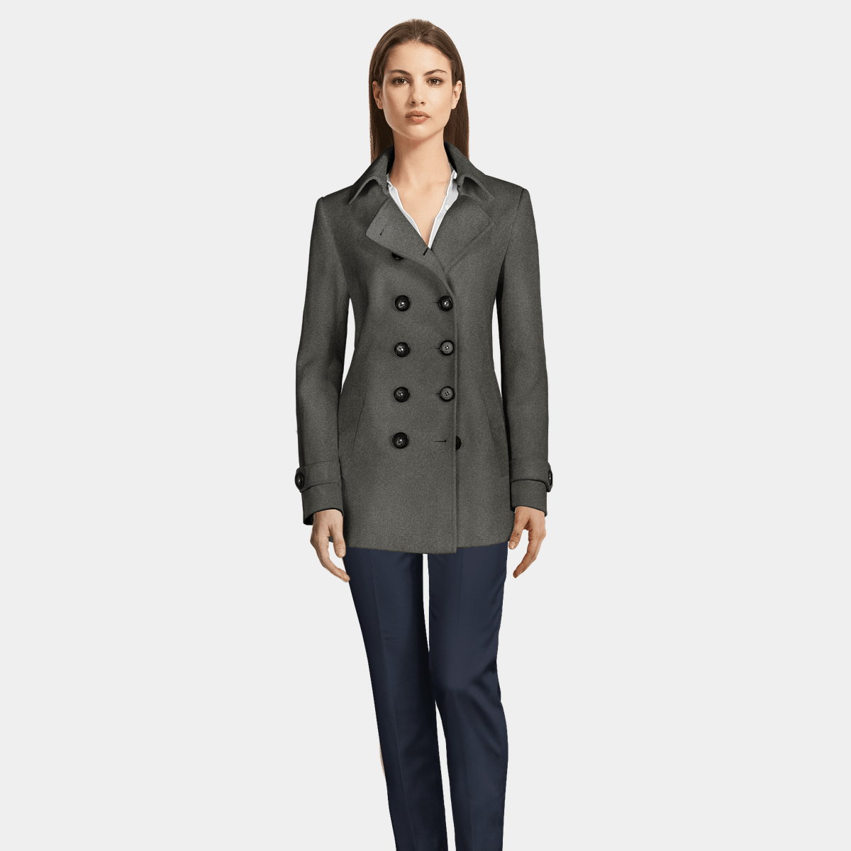 dark grey peacoat