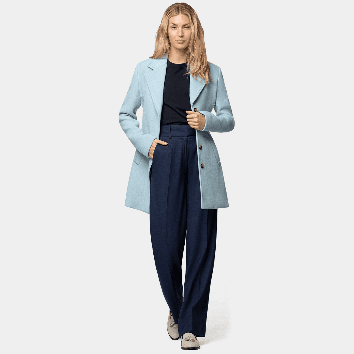 Slim Waist Single Breasted Coat