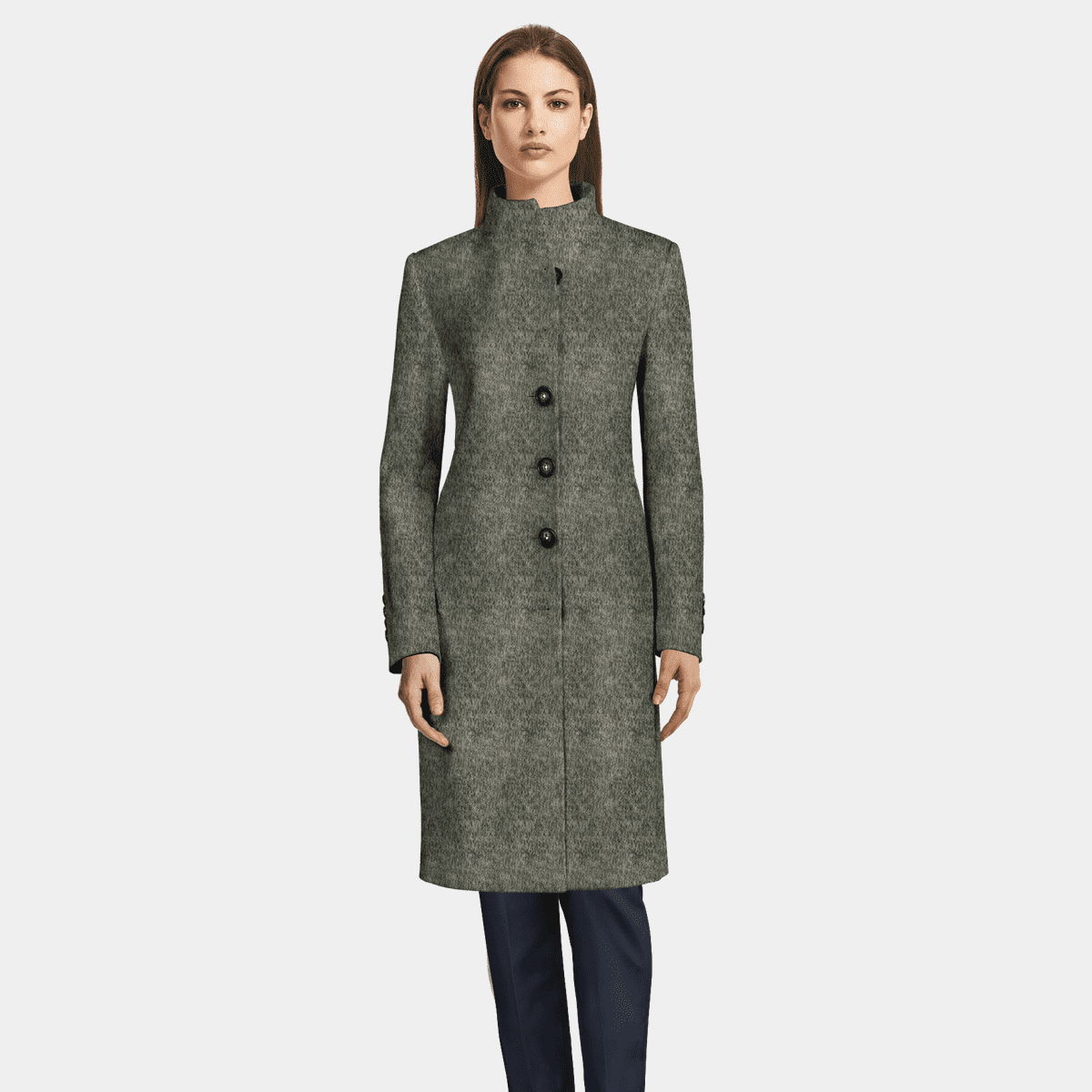 Womens grey funnel neck sales coat