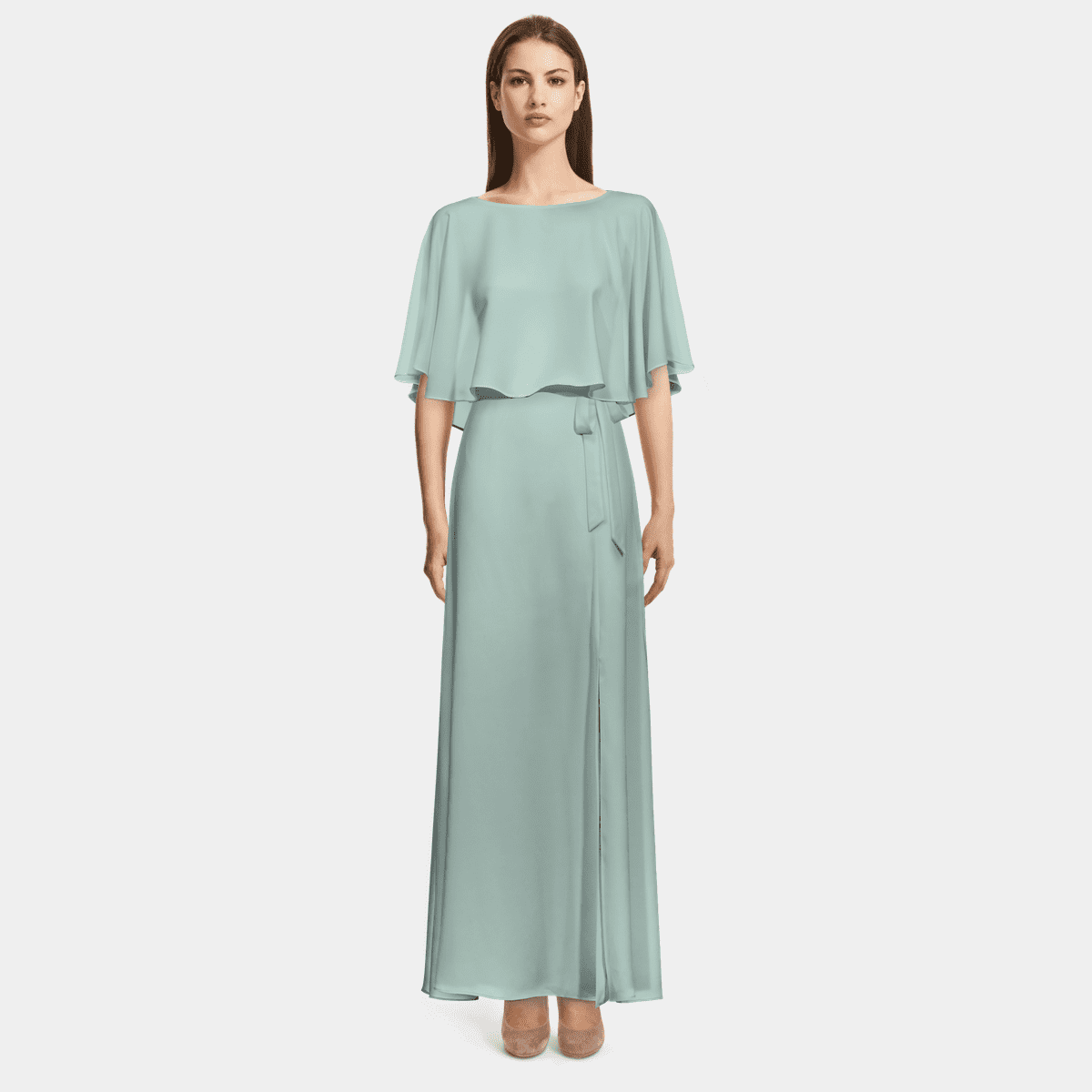 Rosaria Supima Cotton Green Long Dress