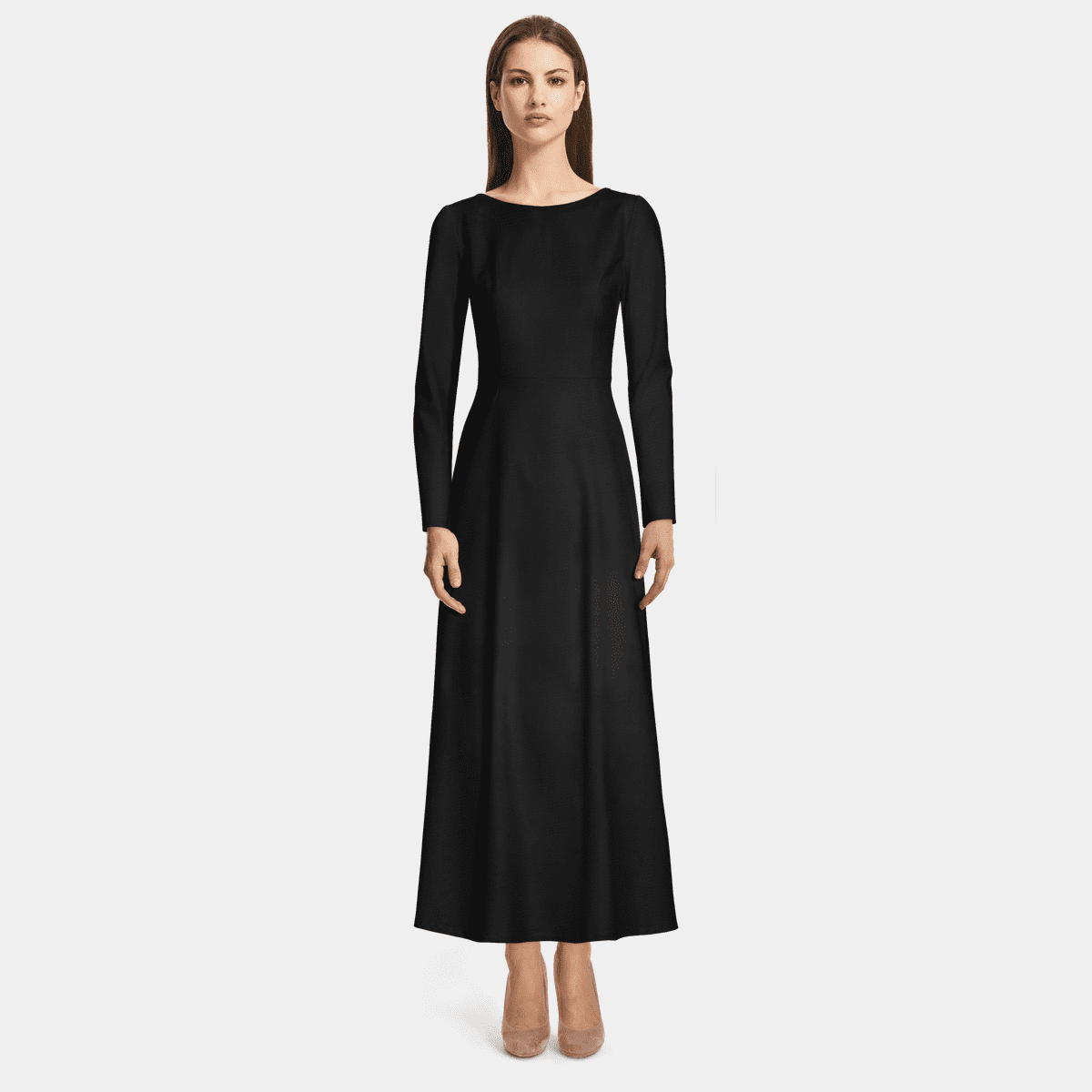Boatneck short sleeve double layer dress main image 1