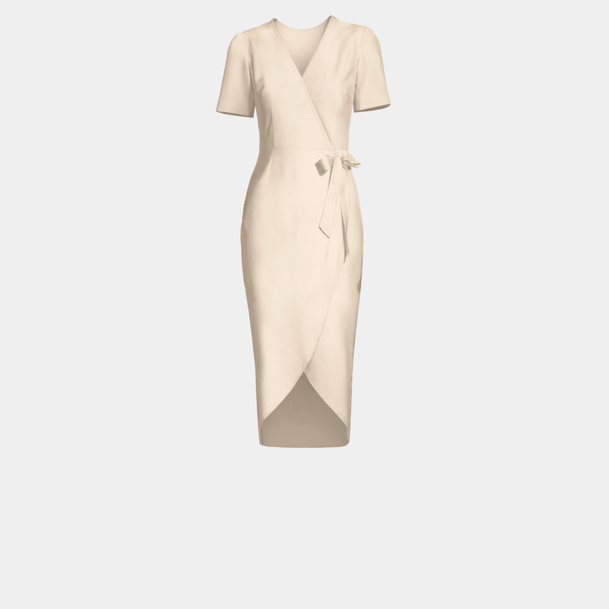 Short sleeve beige Wrapped Dresses