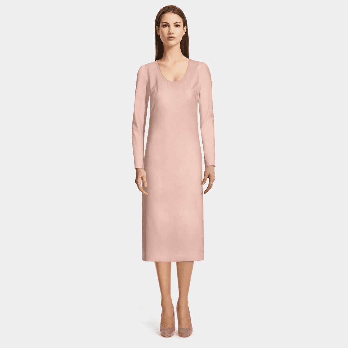 Blush Midi Dress With Sleeves Ax Paris Hot Pink Pleated Pink Midi Long  Sleeve Dress Clearance