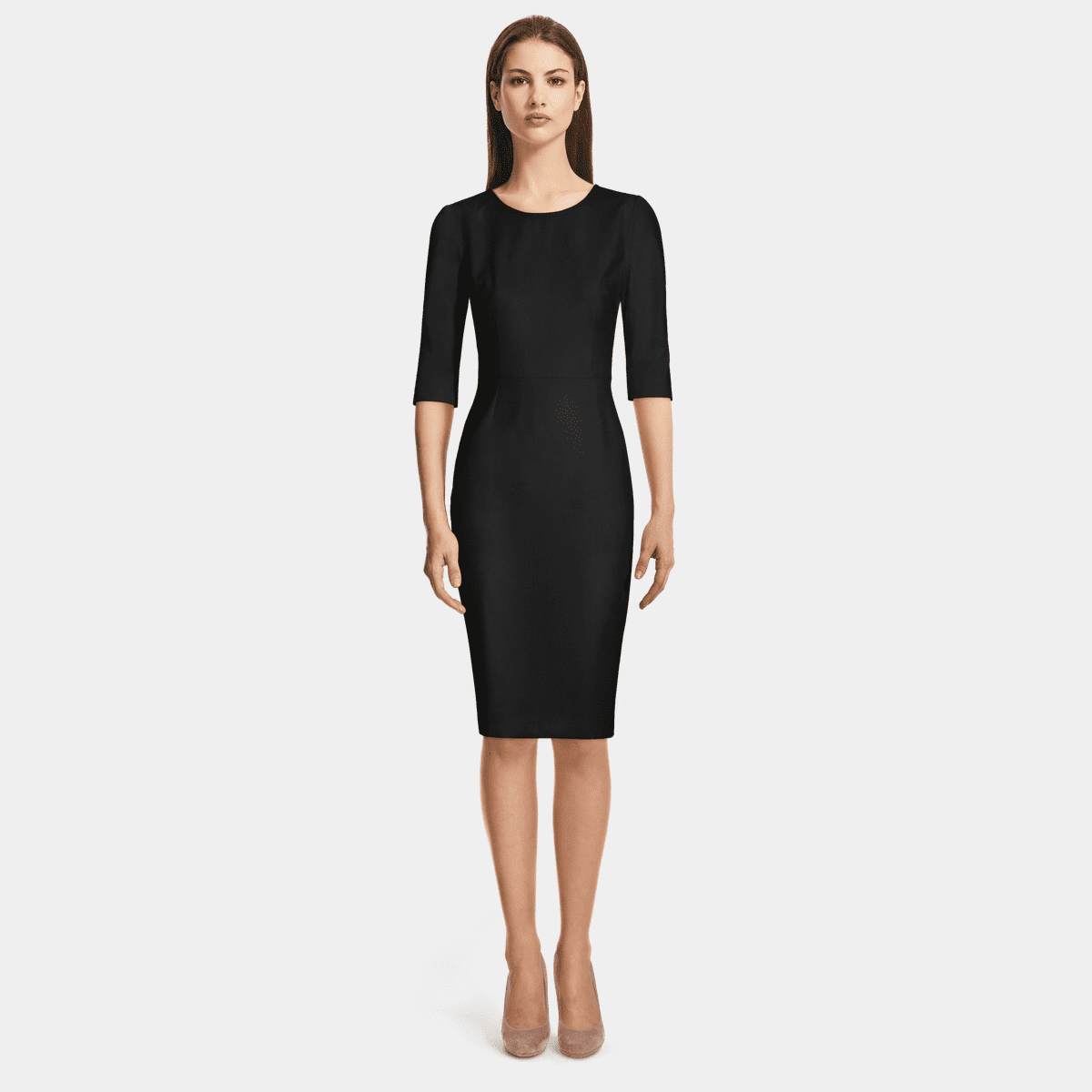 Black round neck Sheath Dress