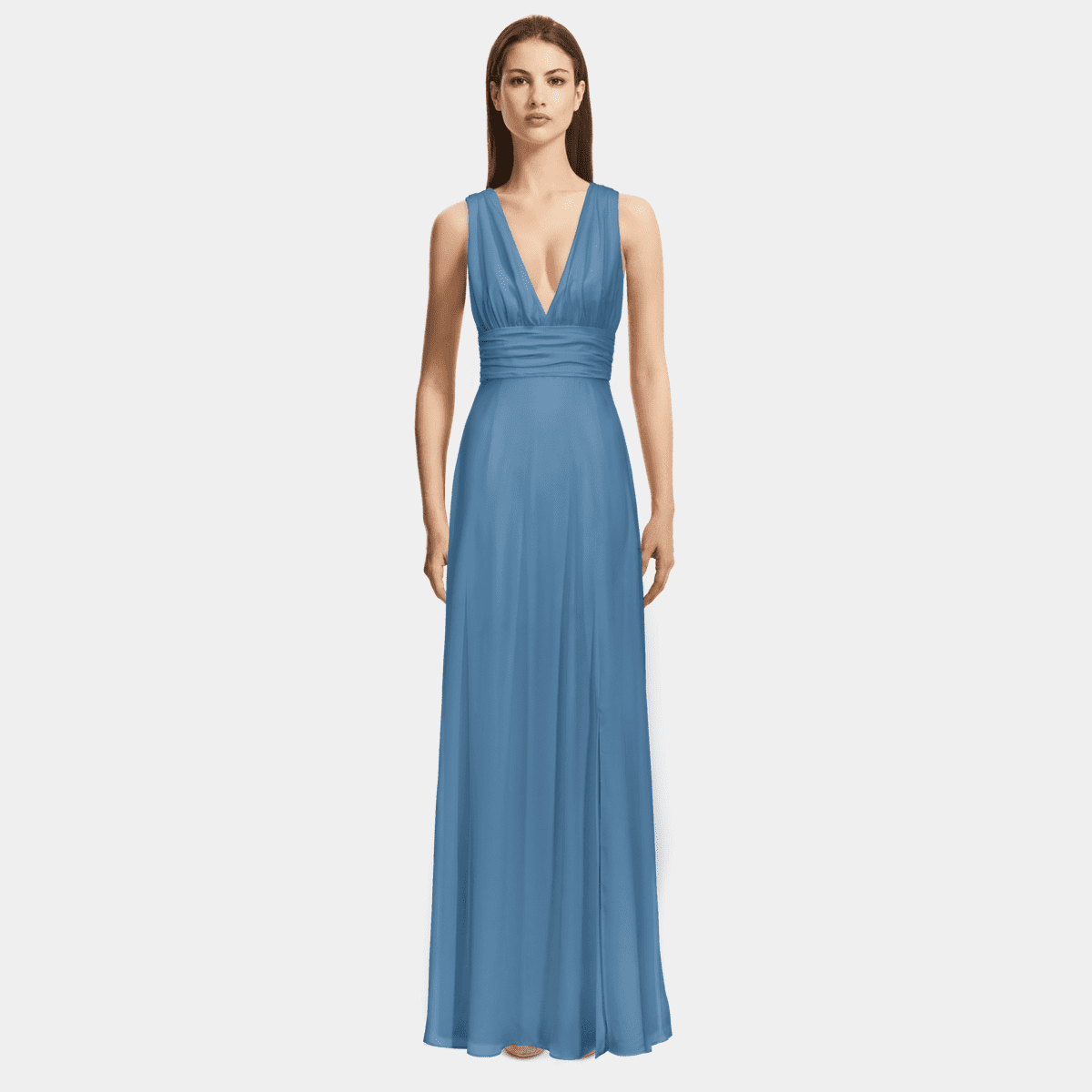 Umaira | Powder Blue High-Neck Maxi Dress