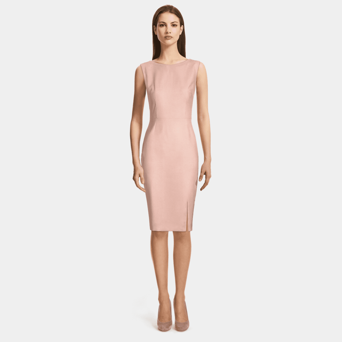 a line halter neck dress Pink Halter Neck Dress