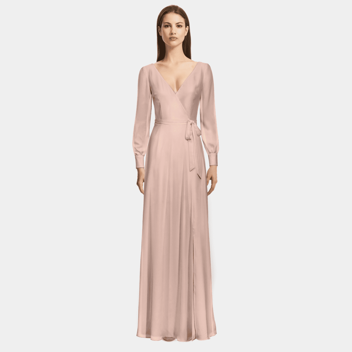 chinese dress ladies Malta Mermaids Long Sleeve Maxi Dress Blush Pink – uberjewellery main image 0