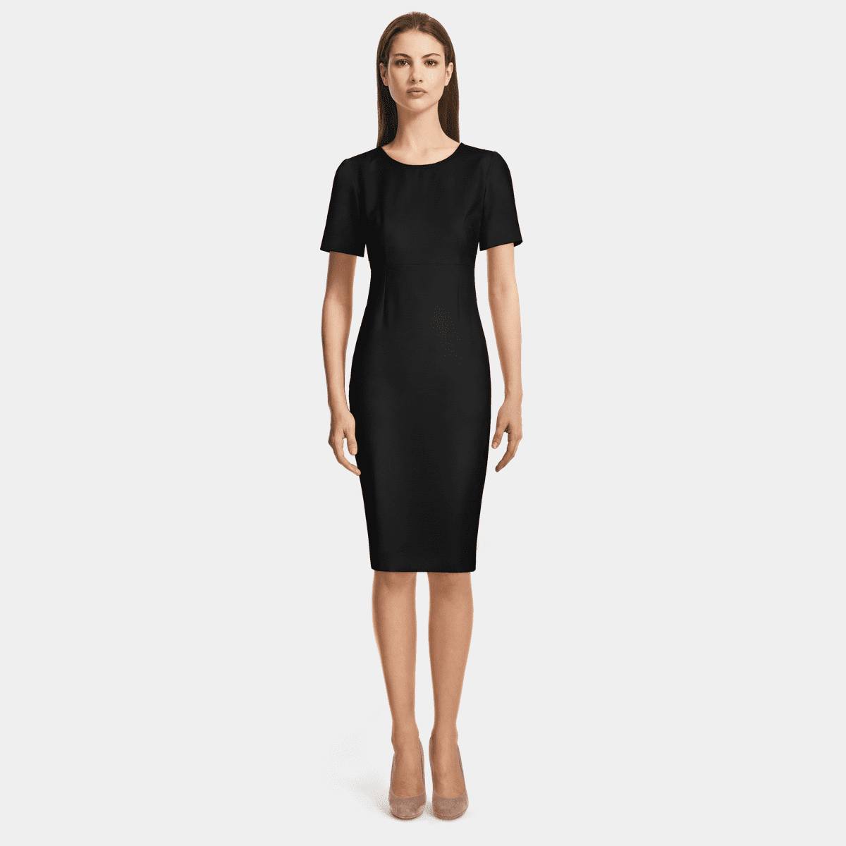 Black round neck High Waisted Sheath Dress Black round neck High Waisted Sheath Dress