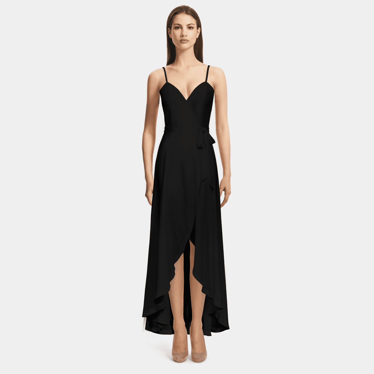 Celavie 2409 One Shoulder Spaghetti Strap High Low Dress main image 0