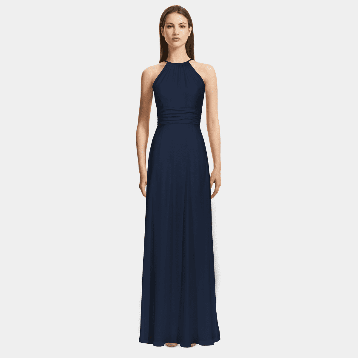blue halter top dress