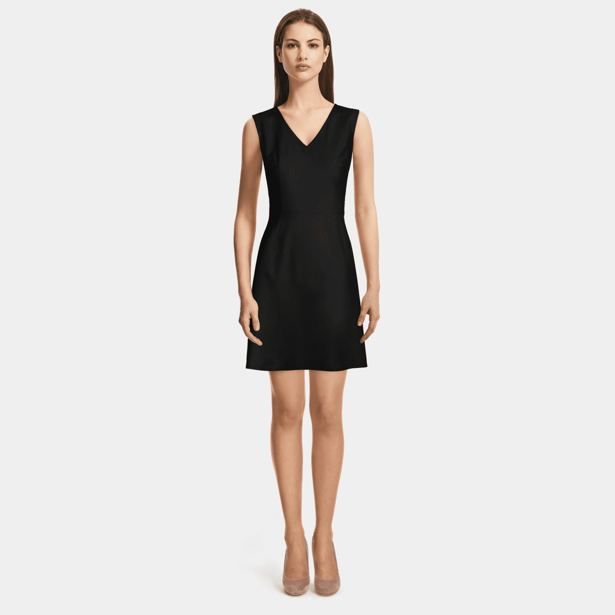 black v neck skater dress Shop Black High Neck Skater Dress - for Women | OUTZIDR main image 1