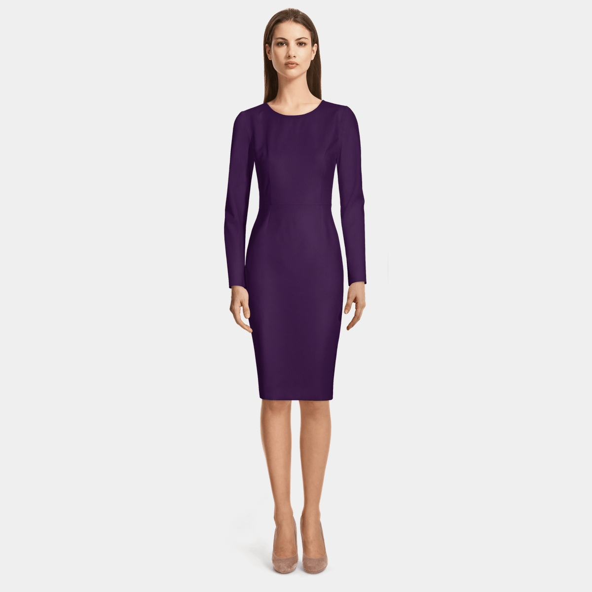 purple sheath dress with sleeves Mother Of All Women's Federica Long Sleeve Dress - Purple