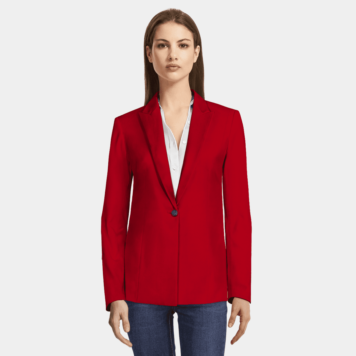 Intense red year-round Blazer with peak lapels - relaxed fit | Sumissura