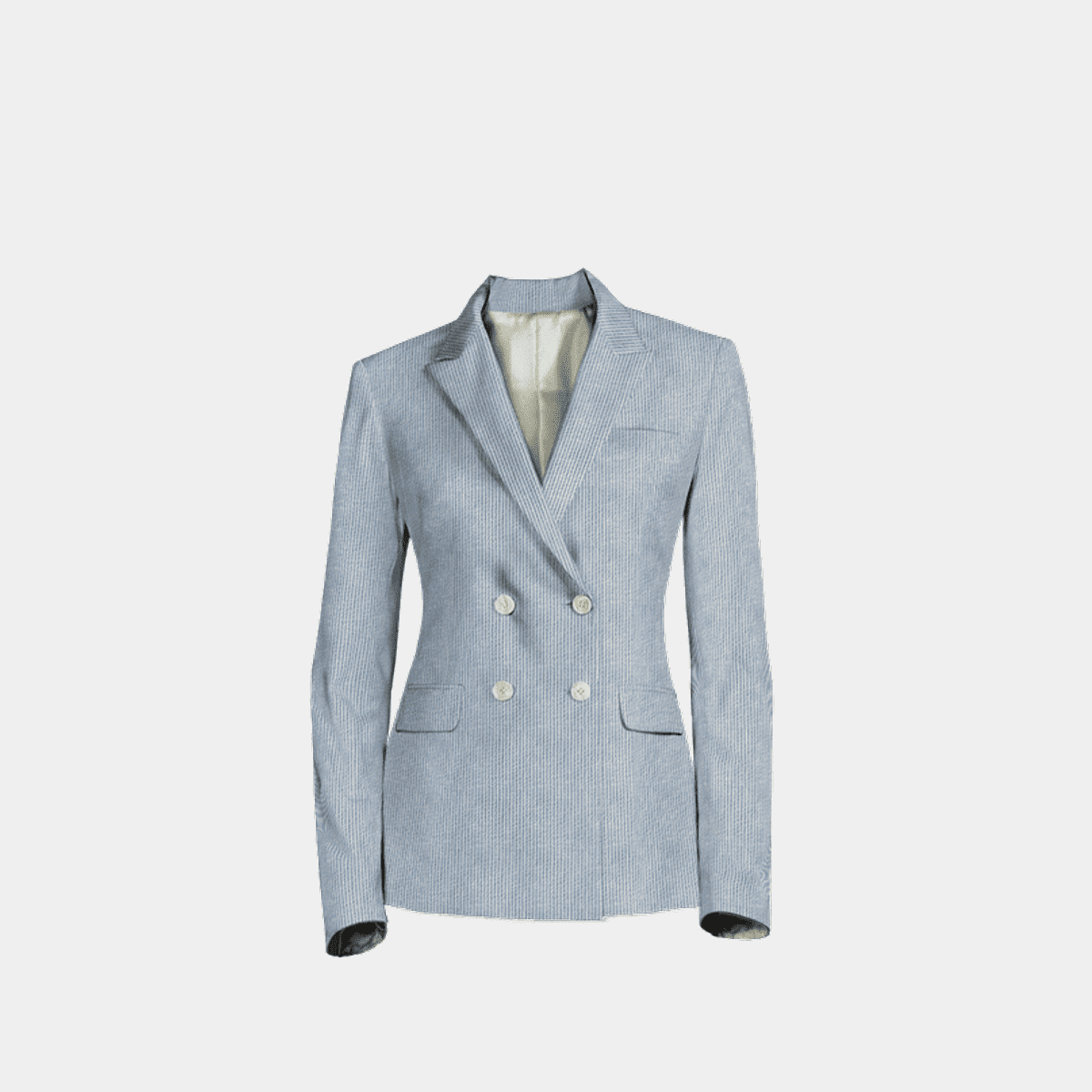 Double Breasted Blue Seersucker Blazer