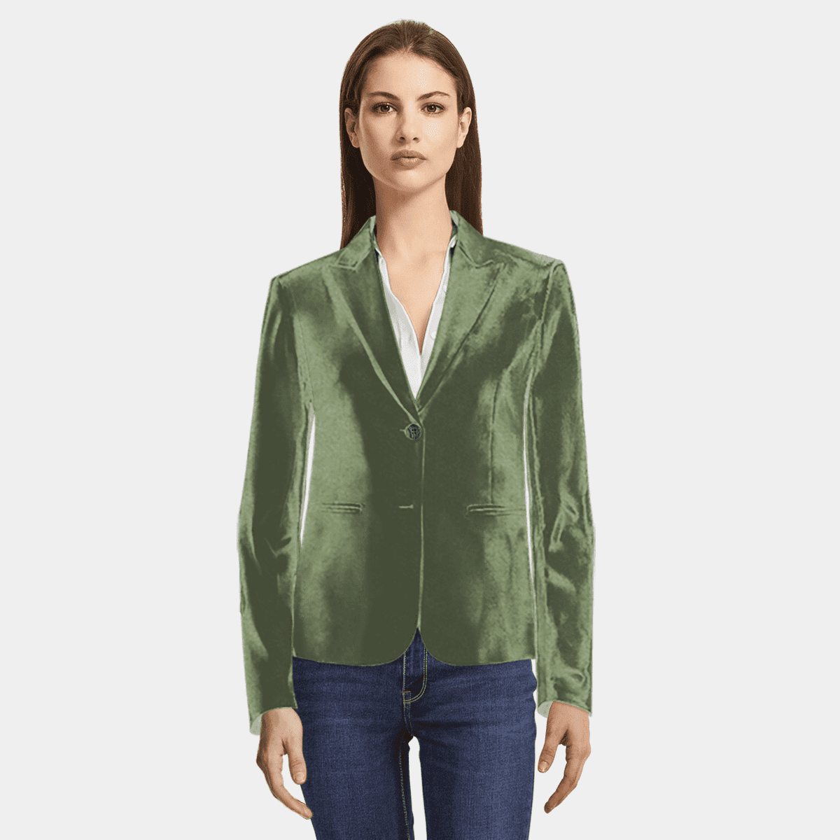 Olea Open Back Cropped Blazer - Sage