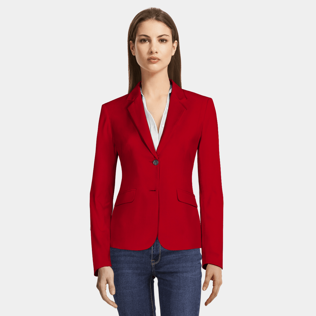 Blazer court avec revers col wollweiß/Rouge-Taille 42-k111-913349 
