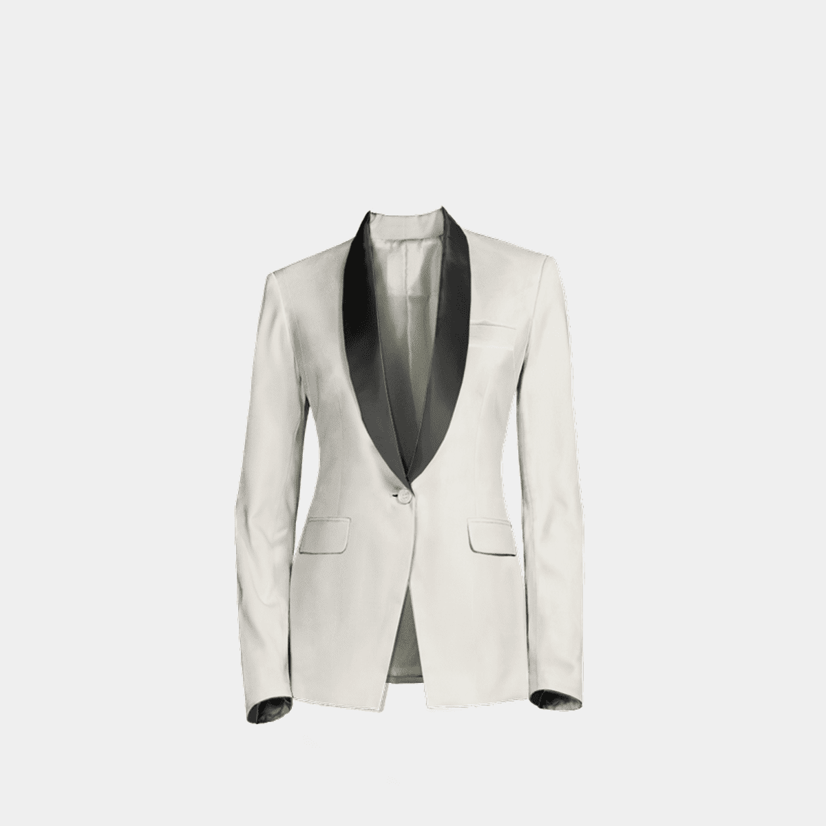 Ivory blazer with black lapel deals