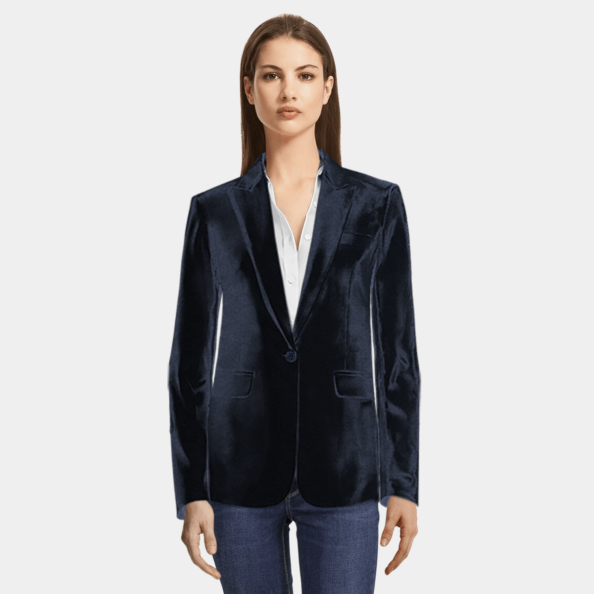 ladies navy velvet jacket