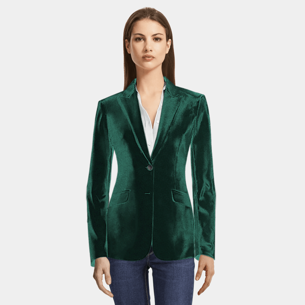 teal velvet jacket
