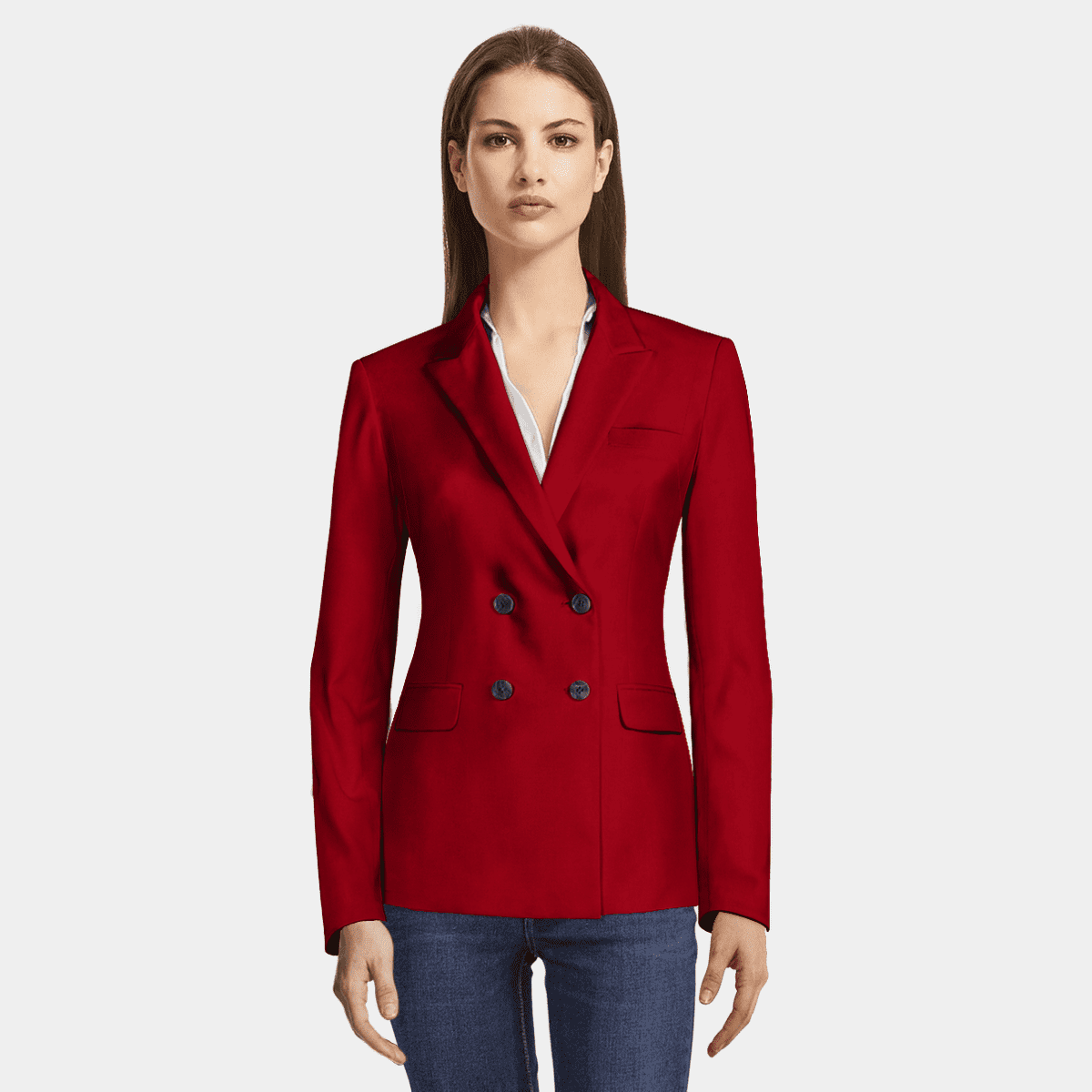 Red velvet double breasted Blazer Sumissura