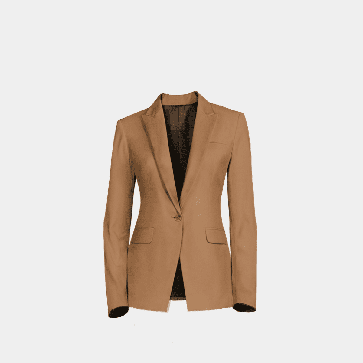 Blazer de 1 boton elastica color camel edicion limitada Sumissura