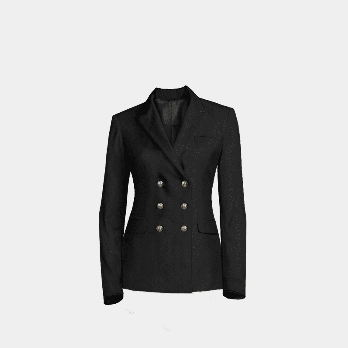 Black double breasted Blazer with 6 brass buttons | Sumissura