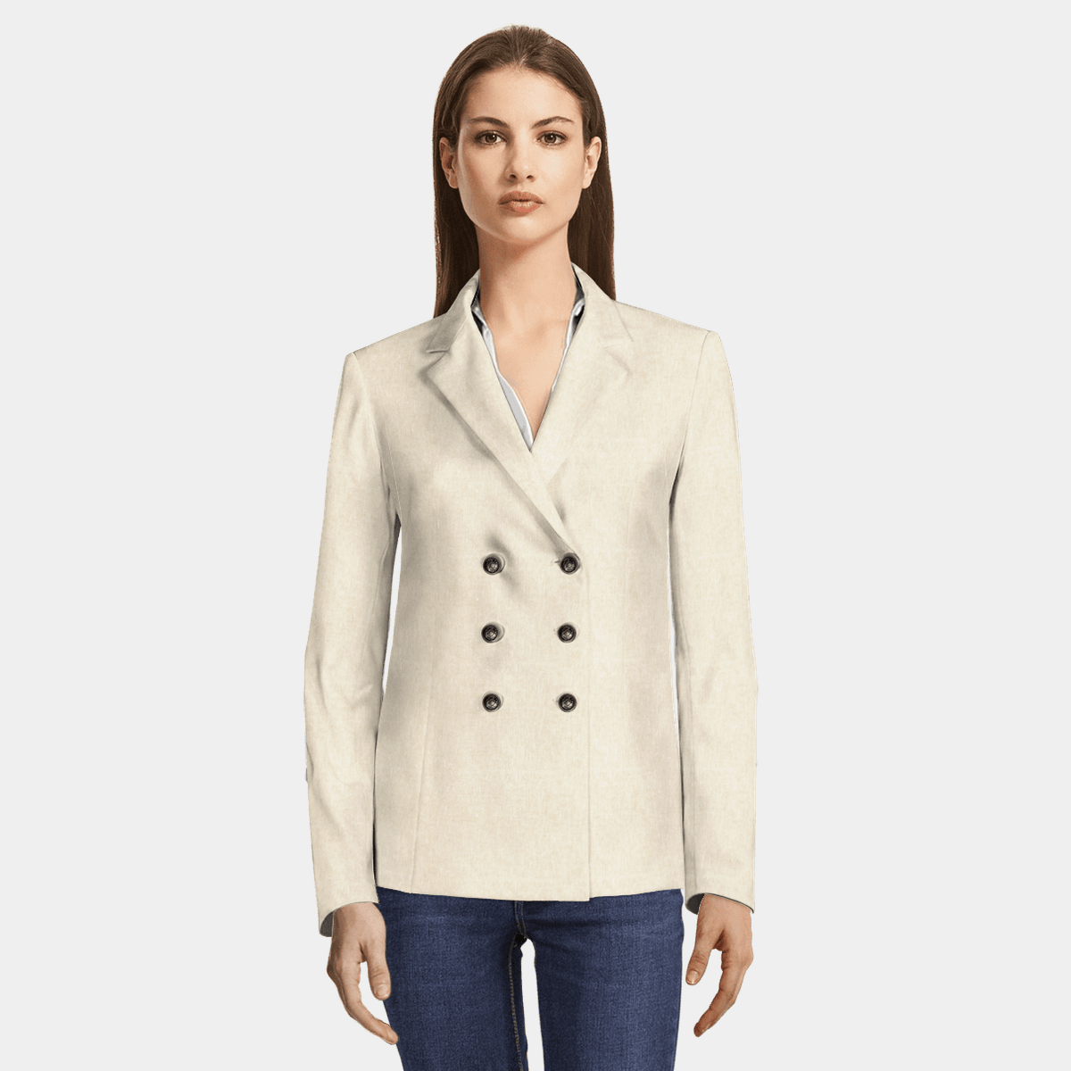 6 button double breasted blazer