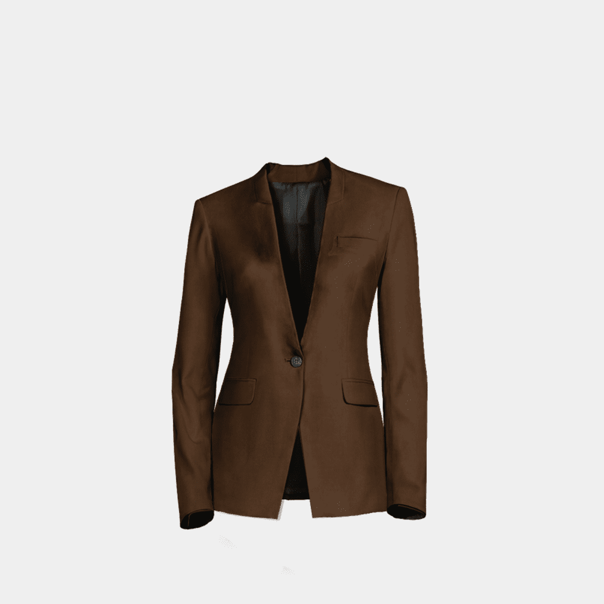 chinese dress ladies Brown Black Blazer Women Single Breasted Office Ladies Business Work Wear Formal  Coat Brown Blazer S at Amazon Women's Clothing store main image 0