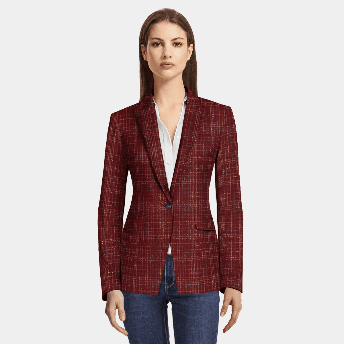 Veste universitaire en tweed bouclé tricolore - Prêt-à-porter de luxe, Femme 1AC1W8
