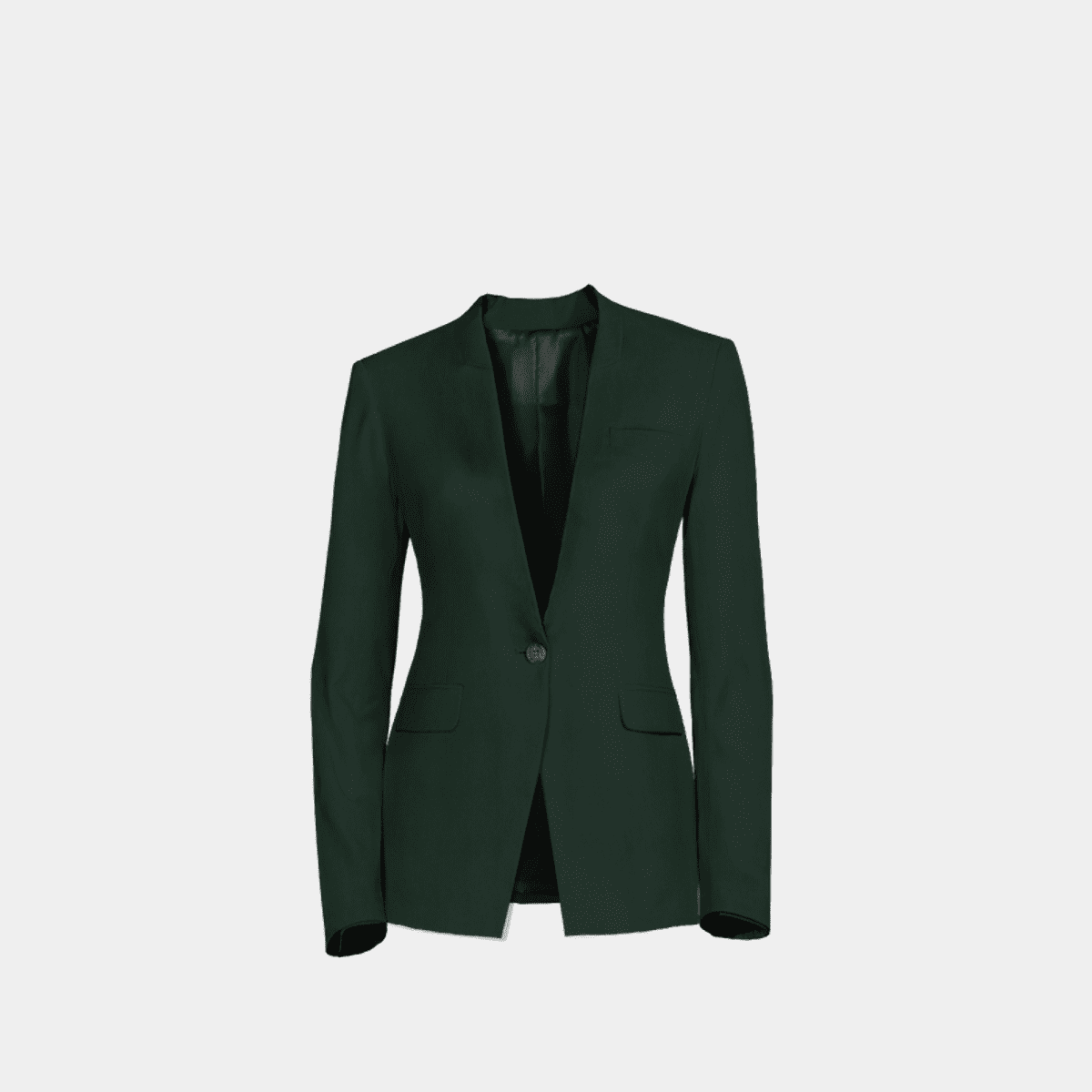 Green no-lapels Blazer | Sumissura