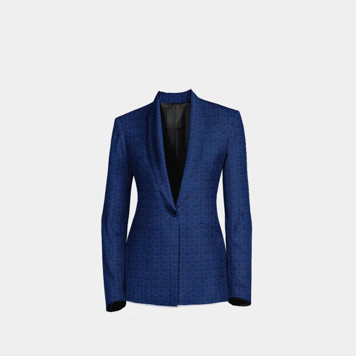 Cobalt blue floral jacquard limited edition Blazer with shawl lapels