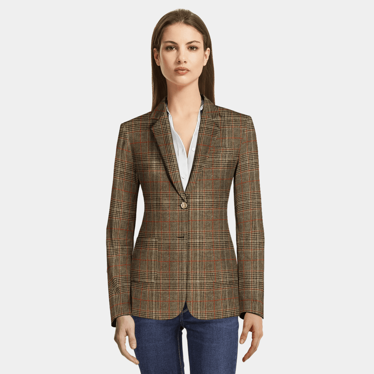 CHECKERED TWEED BLAZER - BLAZERS-WOMAN