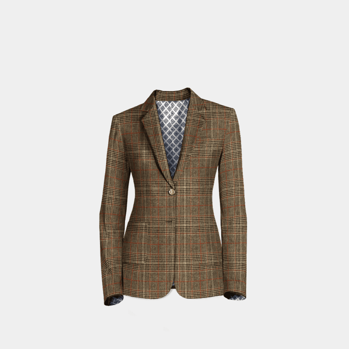 Blazer invernale marrone principe di galles in tweed Sumissura