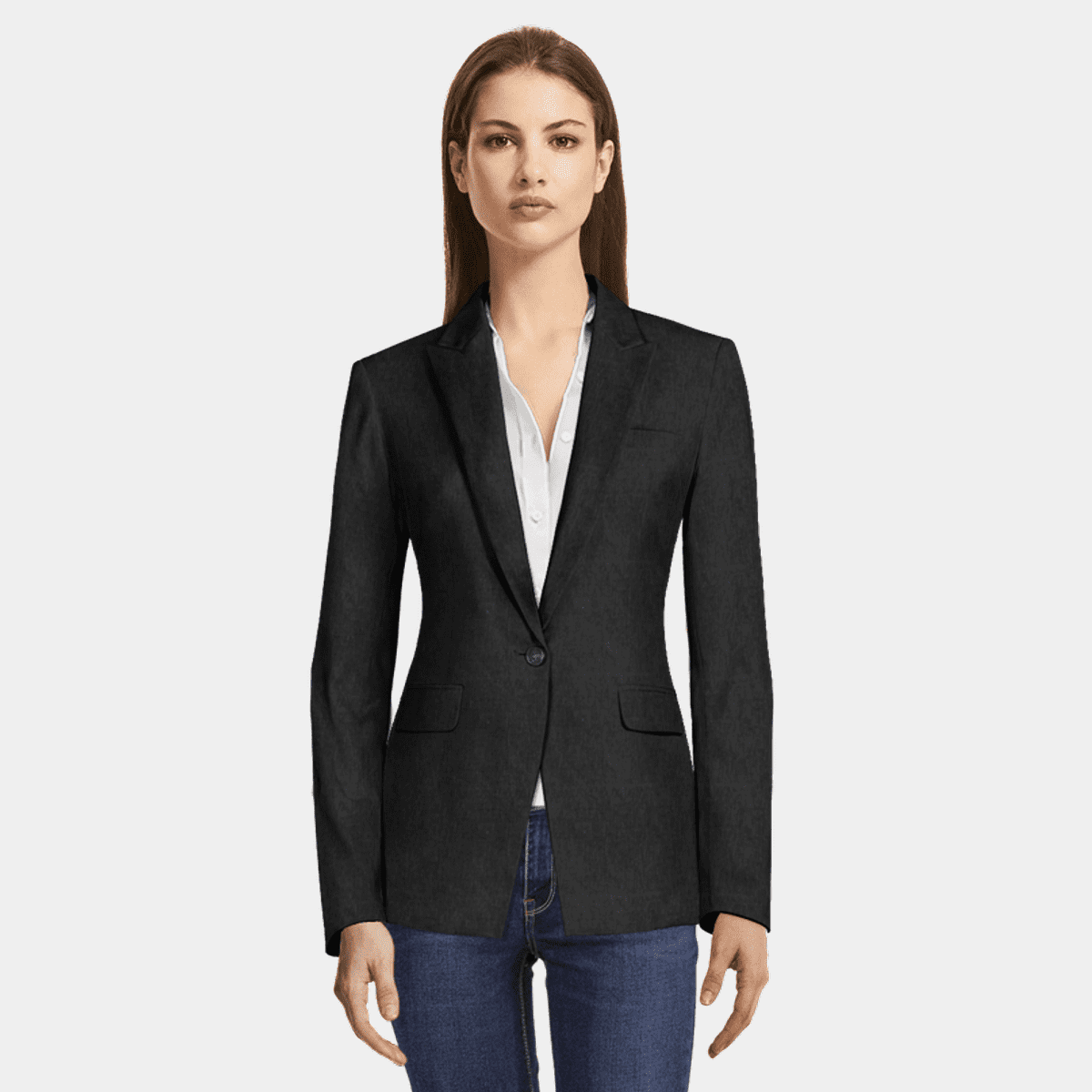 Women's Black Linen Blazers Sumissura