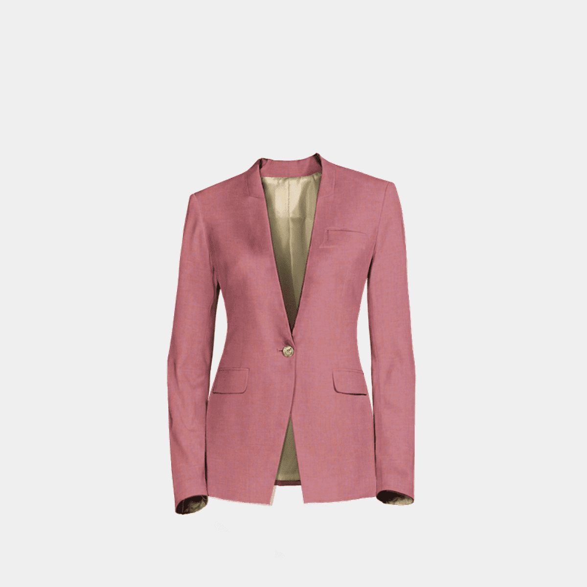 Pink linen no-lapels Blazer