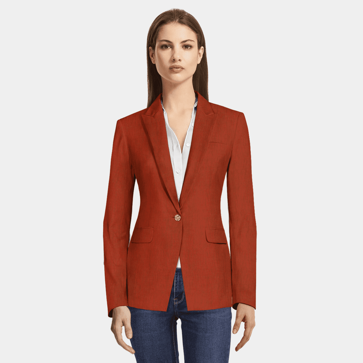 Burnt orange hot sale blazer womens