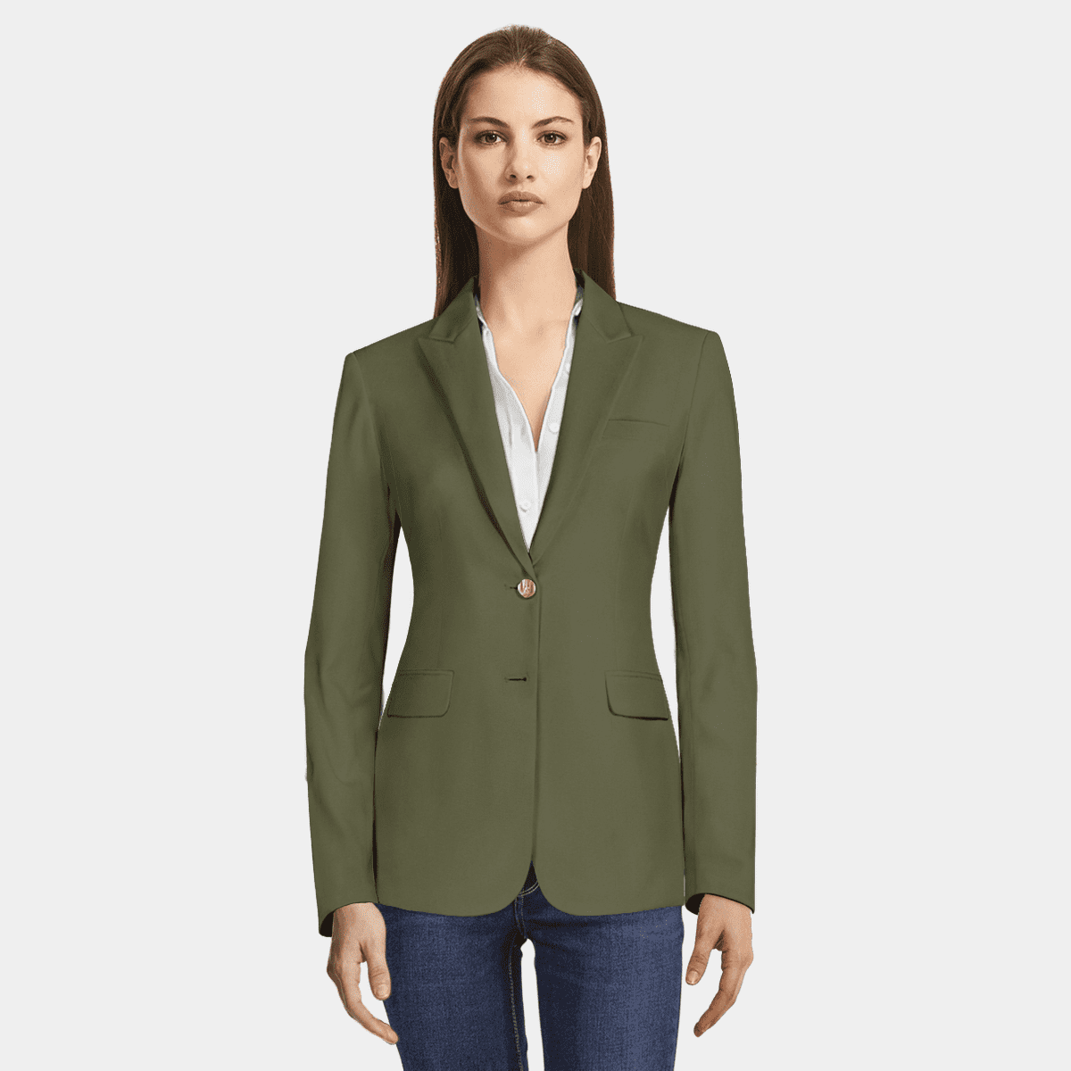 olive green cotton blazer