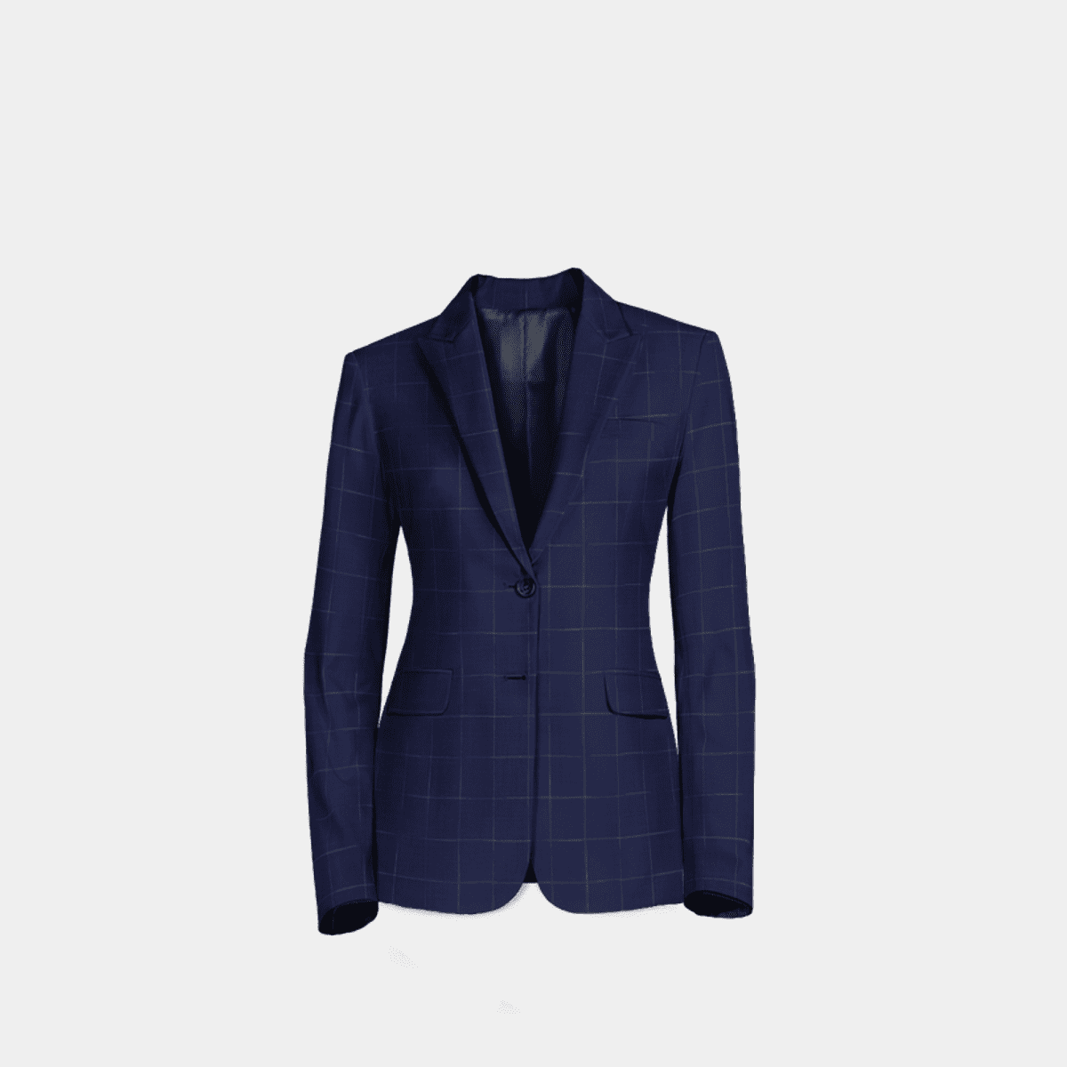 Cobalt blue windowpane stretch essential Blazer with peak lapels